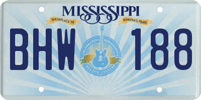 MS license plate BHW188
