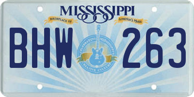 MS license plate BHW263