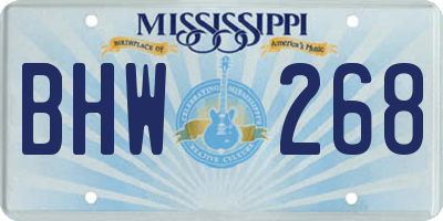 MS license plate BHW268