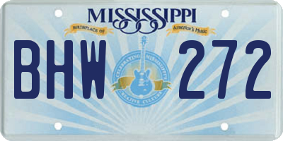 MS license plate BHW272