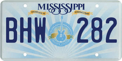 MS license plate BHW282