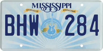 MS license plate BHW284