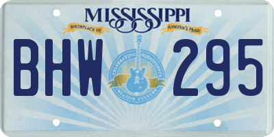 MS license plate BHW295