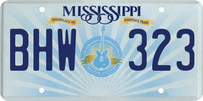 MS license plate BHW323