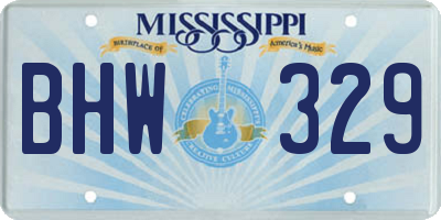 MS license plate BHW329