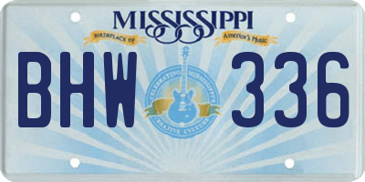 MS license plate BHW336