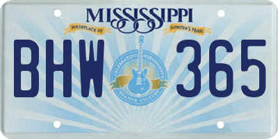 MS license plate BHW365