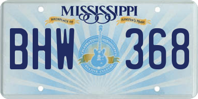 MS license plate BHW368