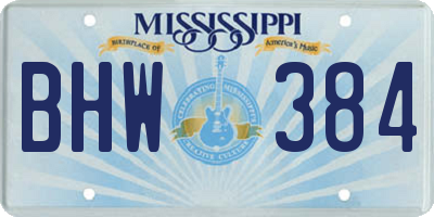 MS license plate BHW384