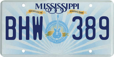 MS license plate BHW389