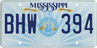 MS license plate BHW394