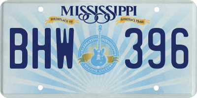 MS license plate BHW396