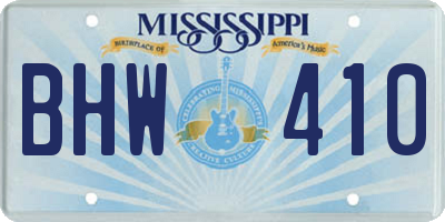MS license plate BHW410