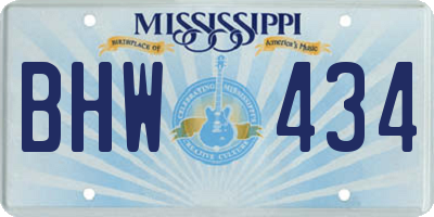 MS license plate BHW434