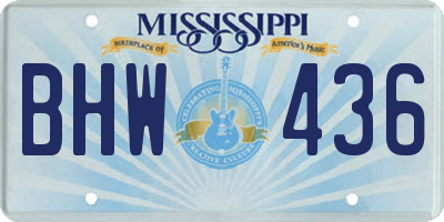 MS license plate BHW436