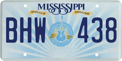 MS license plate BHW438