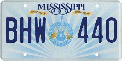 MS license plate BHW440