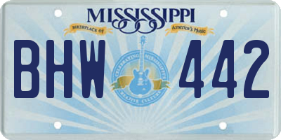 MS license plate BHW442