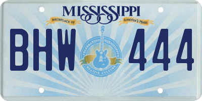 MS license plate BHW444