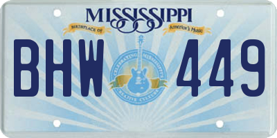 MS license plate BHW449