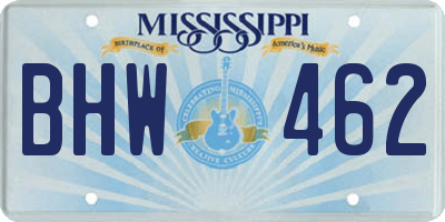 MS license plate BHW462