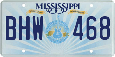 MS license plate BHW468