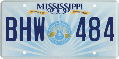 MS license plate BHW484