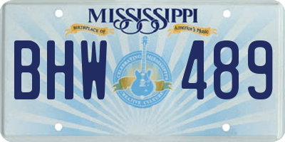 MS license plate BHW489