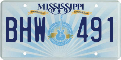 MS license plate BHW491