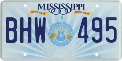 MS license plate BHW495