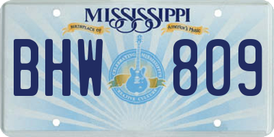 MS license plate BHW809