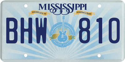 MS license plate BHW810
