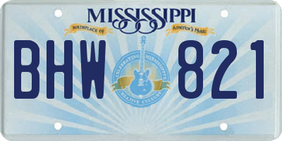 MS license plate BHW821