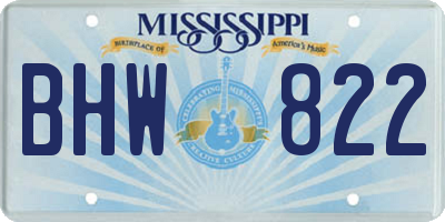 MS license plate BHW822