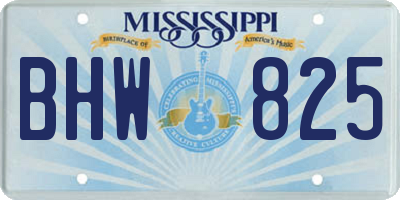 MS license plate BHW825