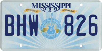 MS license plate BHW826