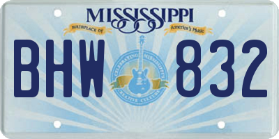 MS license plate BHW832