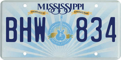 MS license plate BHW834