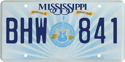 MS license plate BHW841