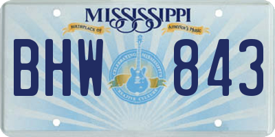 MS license plate BHW843