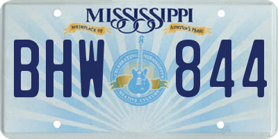 MS license plate BHW844