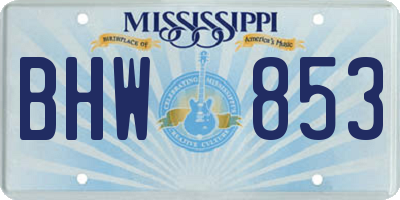 MS license plate BHW853