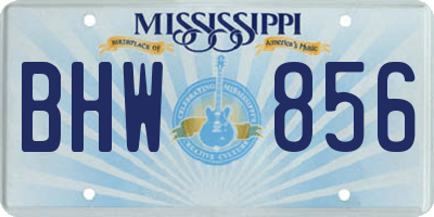 MS license plate BHW856