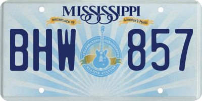 MS license plate BHW857