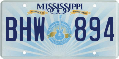 MS license plate BHW894