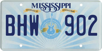 MS license plate BHW902