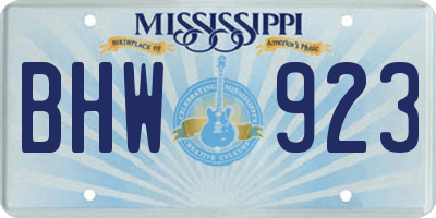 MS license plate BHW923