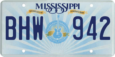 MS license plate BHW942
