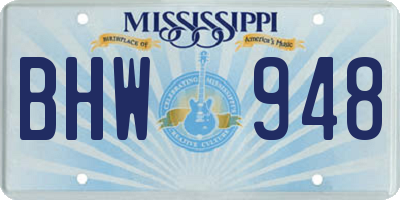 MS license plate BHW948