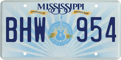 MS license plate BHW954